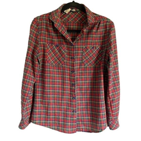 Vintage Red Plaid Button Up Collared Shirt - XS/S - Picture 8 of 9